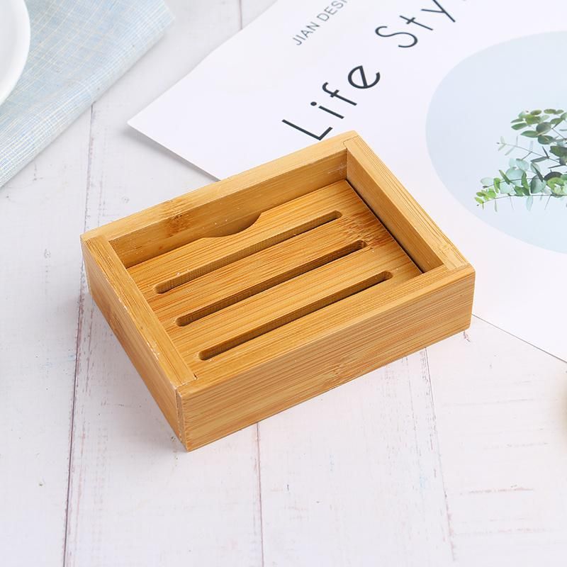 Bathroom Accessories Soap Holder Natural Wooden Bamboo Soap Dish
