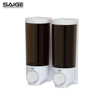 Saige Hotel Wall Mounted 350ml*2 Manual Liquid Soap Dispenser