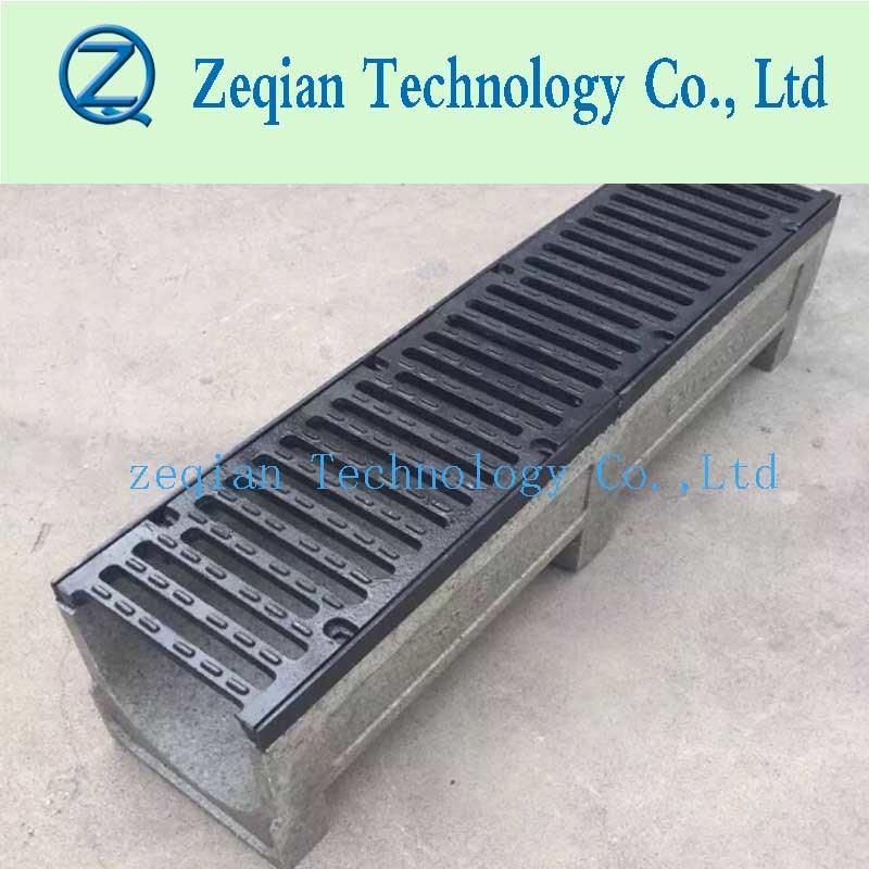 Precast Polymer U Shape Trench Drain with Steel Grating Cover