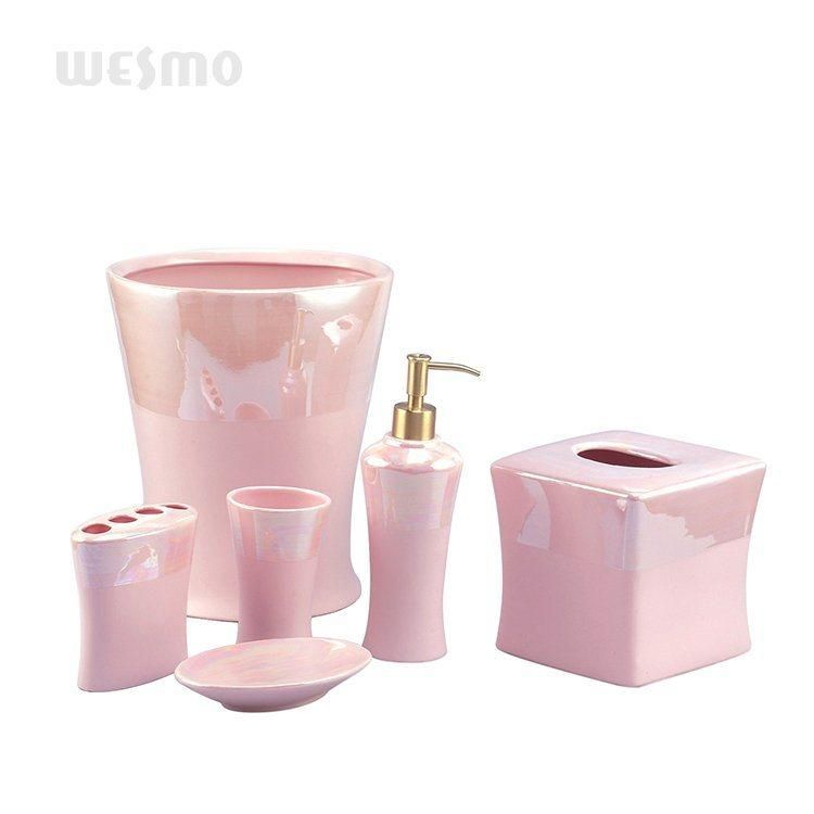 Pink Clay Porcelain Bath Set