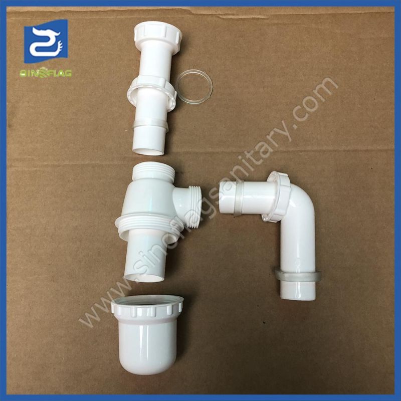 Single Basin PP Bottle Trap Plastic Sink Drainer PVC Sink Trap