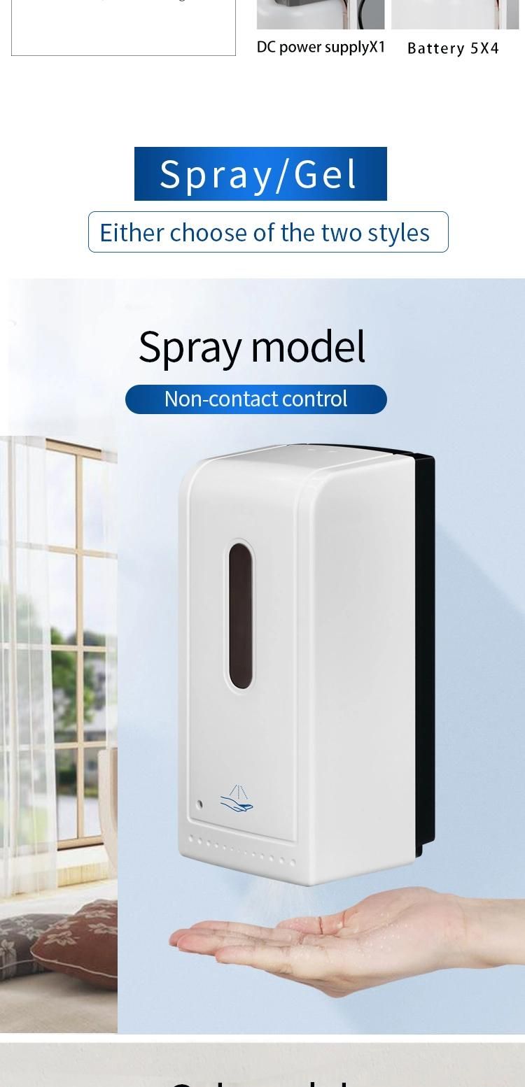 Disposable OEM Electric Foam Hand Sanitizer Dispenser Support 1000ml 70% Alcohol for Hospital