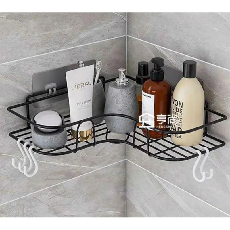 3 Tier Bathroom Shelf Shampoo Storage Holder Hanging Shower Caddy with 2 Hooks