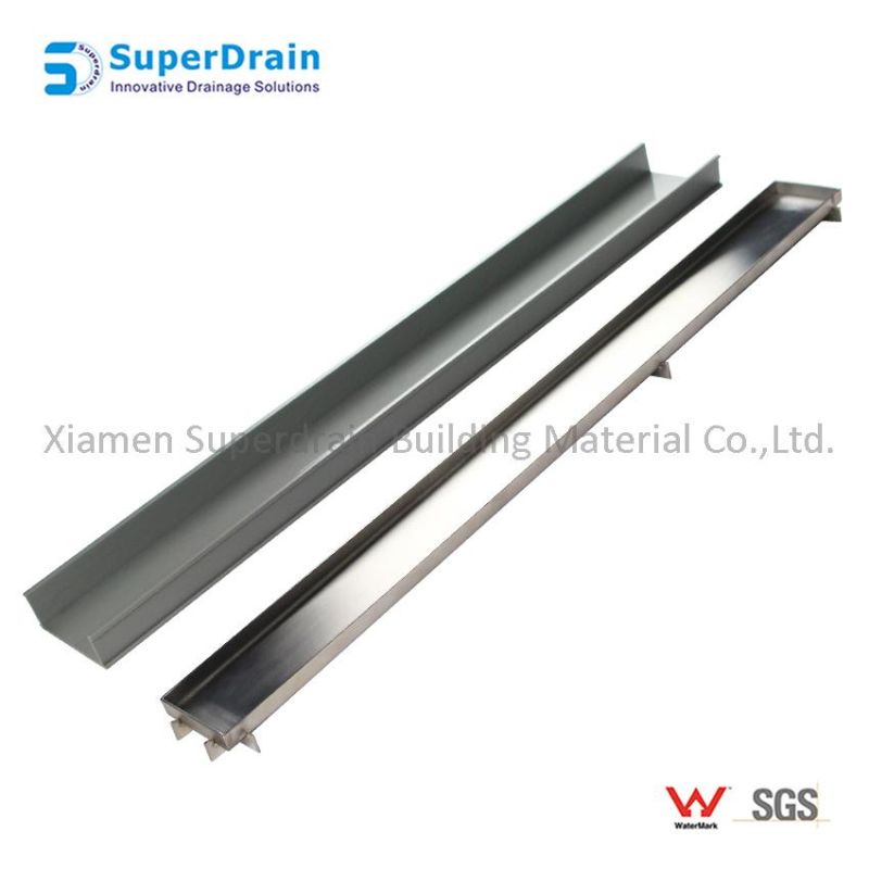 China Stainless Steel Rectangle Ceramic Tile Linear Drain