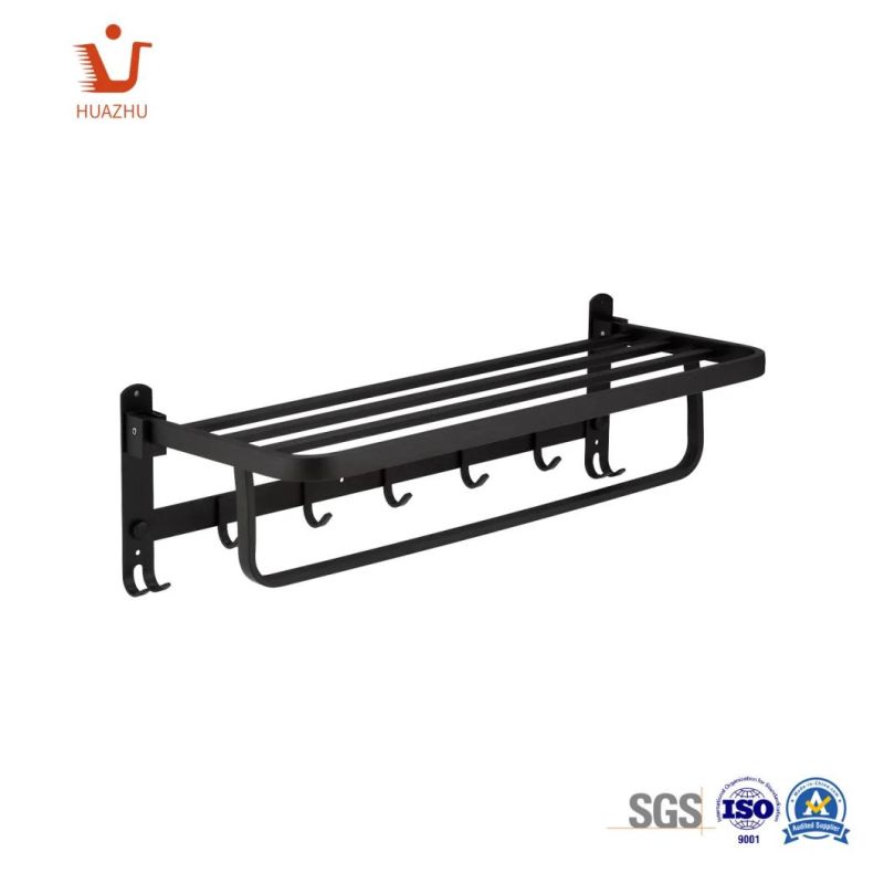 Modern Wall Mounted Towel Shelf Towel Bar for Bathroom Black Series Set Chinese OEM Supplier