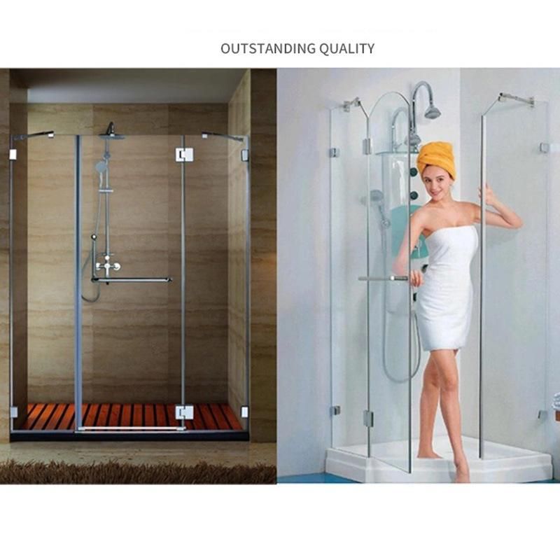Stainless Steel Bathroom Glass Door Accessories Adjustable Length Inclined Plane Fixed Bar/Clip Shower Room Support Rod