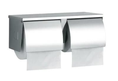 304 Stainless Steel Commercial Wall-Mount Bathroom Toilet Paper Double Roll Tissue Holder
