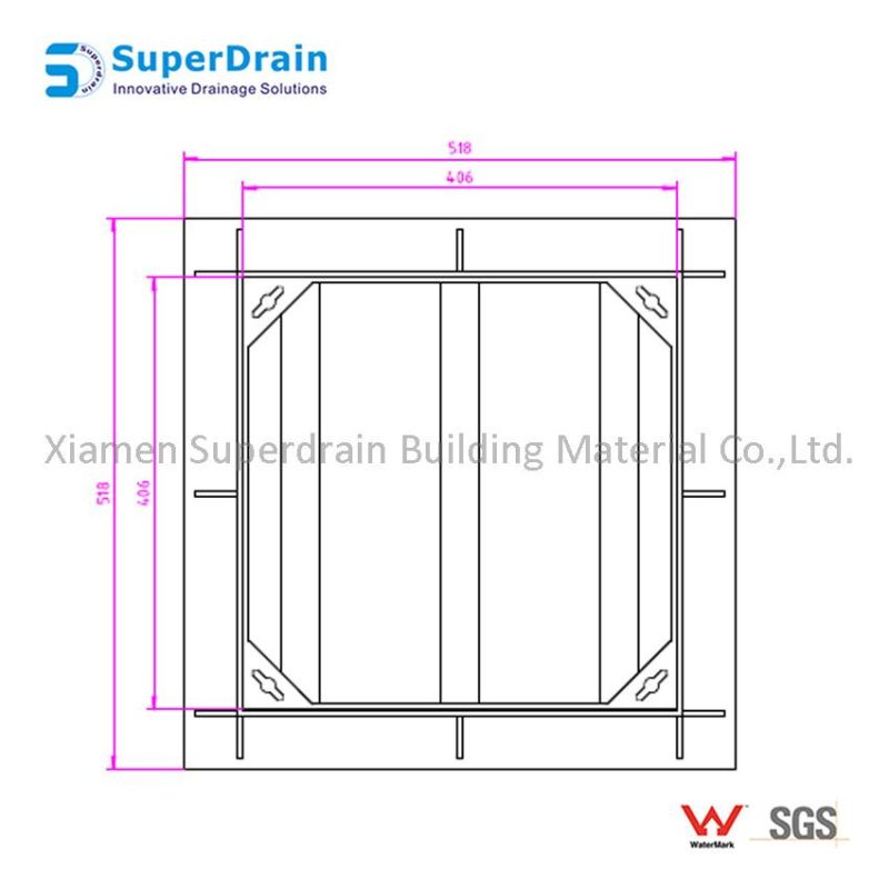 SUS 304/316 Customized Manhole Cover with Hinge and Lock, Water Tank Manhole Cover, Rectangular Manhole Cover