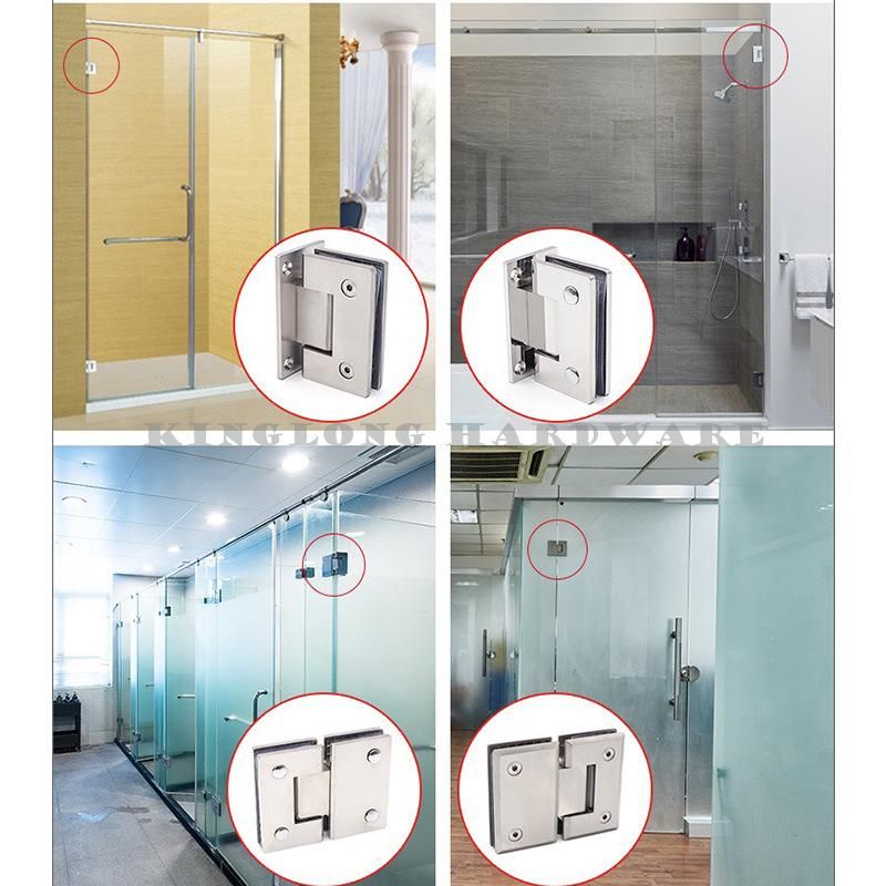 Stainless Steel /Brass/Zinc Alloy Glass Door Hardware Bathroom Accessories Glass Clamp Shower Hinge
