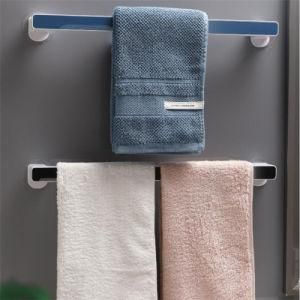Free Punch Plastic Towel Storage Shelf Rack Hanging Holder for Bathroom