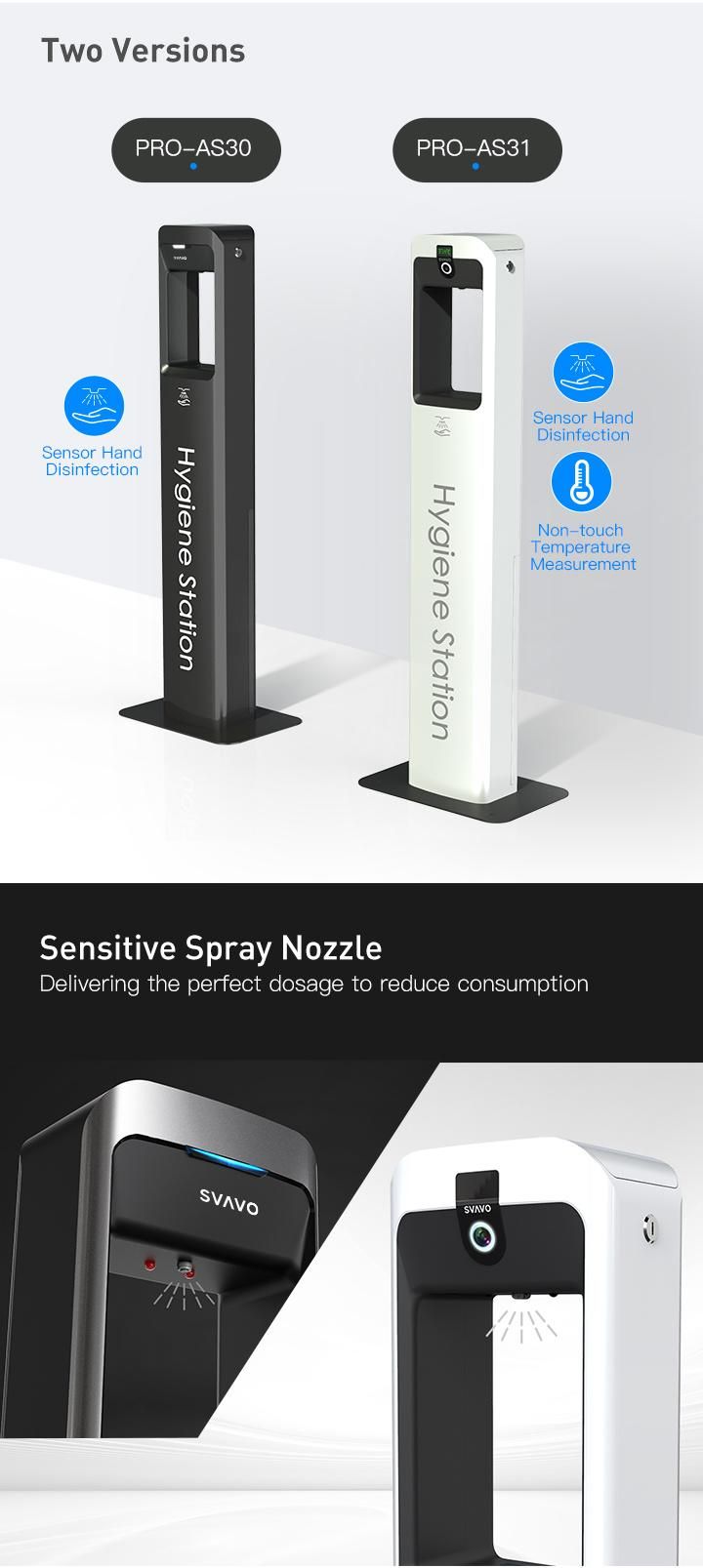 Svavo Newest One Stop Hygiene Station Automatic Soap Dispenser Hand Sanitizer Dispenser
