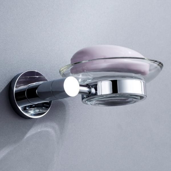 SUS304 Wall Mounted Glass Soap Holder for Shower Soap Dish