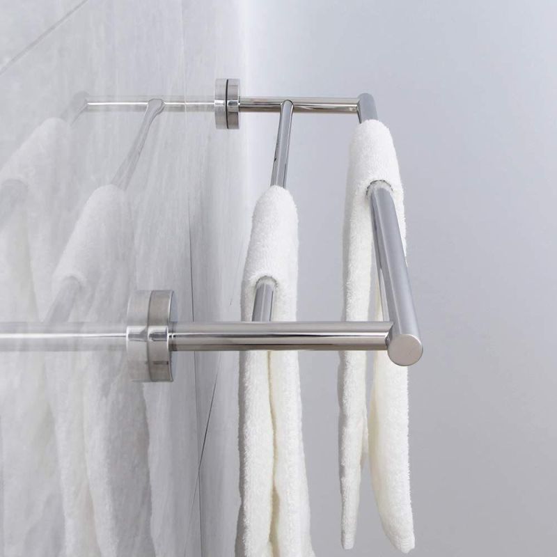 Stainless Steel 304 Big Round Base Double Towel Bar