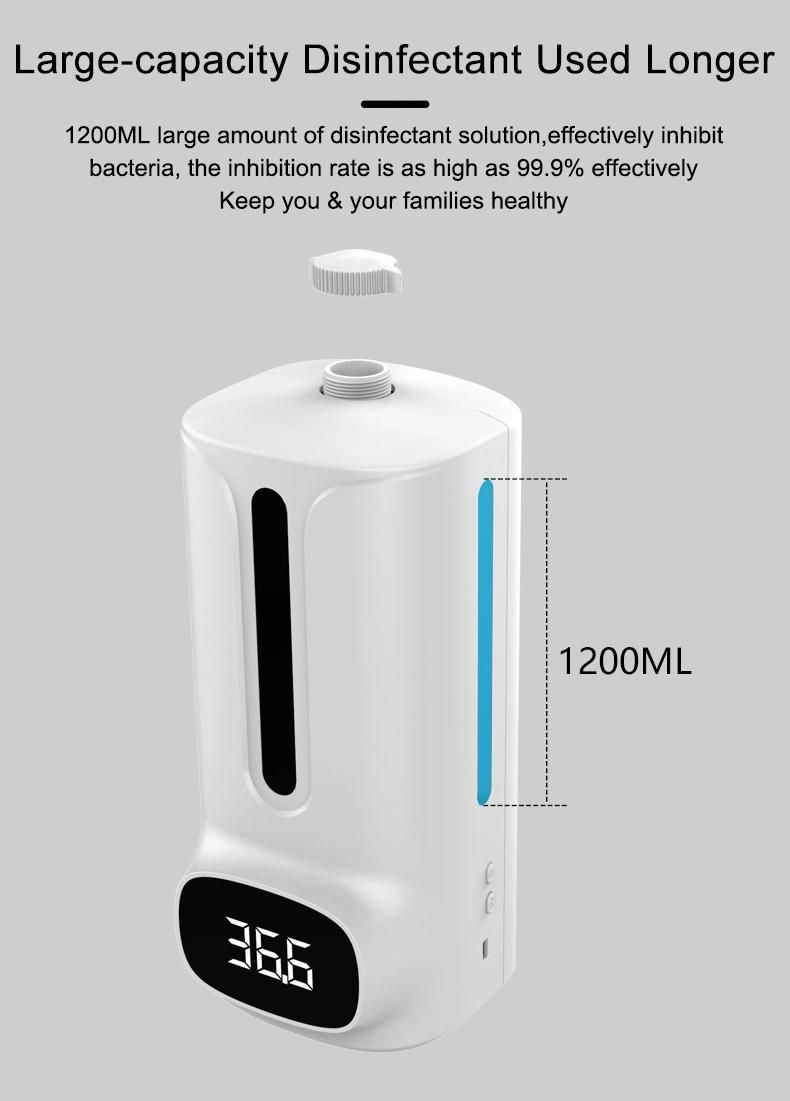 Factory Custom 2 in 1 Thermometer Automatic Soap Dispenser Hands Free Touchless Auto Wash Foaming Liquid Alcohol Spray Dispenser WiFi