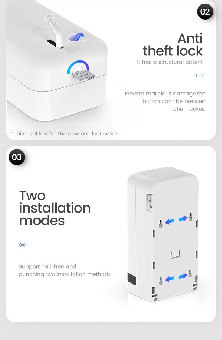 Saige Wall Mounted 1800ml Automatic Touch Sensor Liquid Soap Dispensers