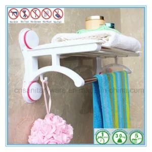 2-Tier Wall Mounting Rack with Towel Bars for Bathroom Accessories