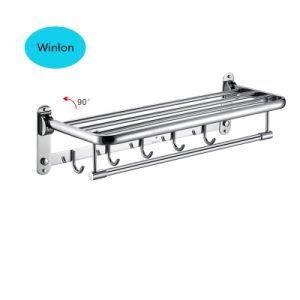 New Style Hotel Stainless Steel Folding Towel Rack with Hook