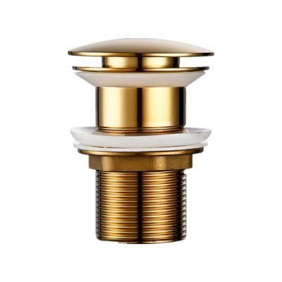 Polished Golden for Basin Pop up Drainer Bathroom Drain Without Overflow