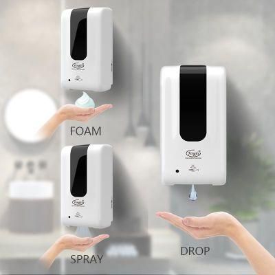 1200ml OEM ODM Infrared Disinfectant White Liquid Gel Foam Spray Hotel Public Place Alcohol Automatic Hand Wash Sanitizer Auto Soap Dispenser