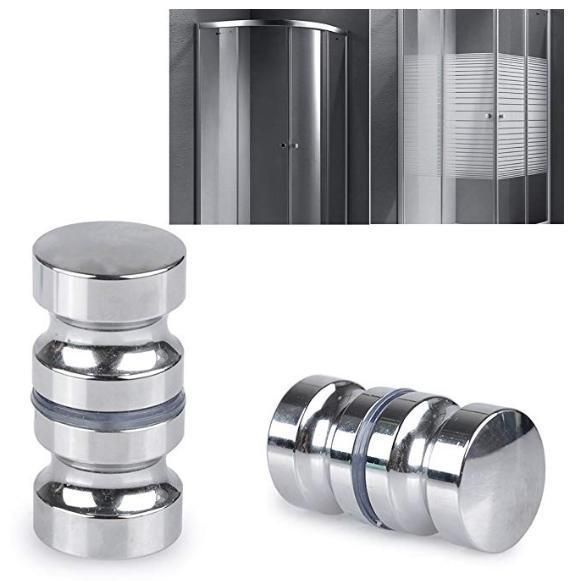 Stainless Steel Shower Door Knob Set Chrome Shower Screen Handle