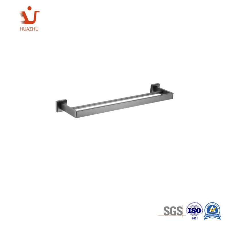 Modern Wall Mounted Towel Shelf Towel Bar for Bathroom Gun Grey Series Chinese OEM Supplier