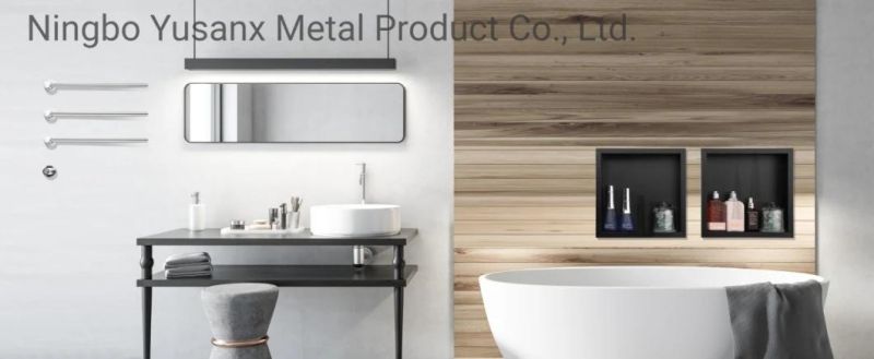 Custom Niche Anti Rust Square Brushed Stainless Steel 304 Square Bathroom Shower Niche