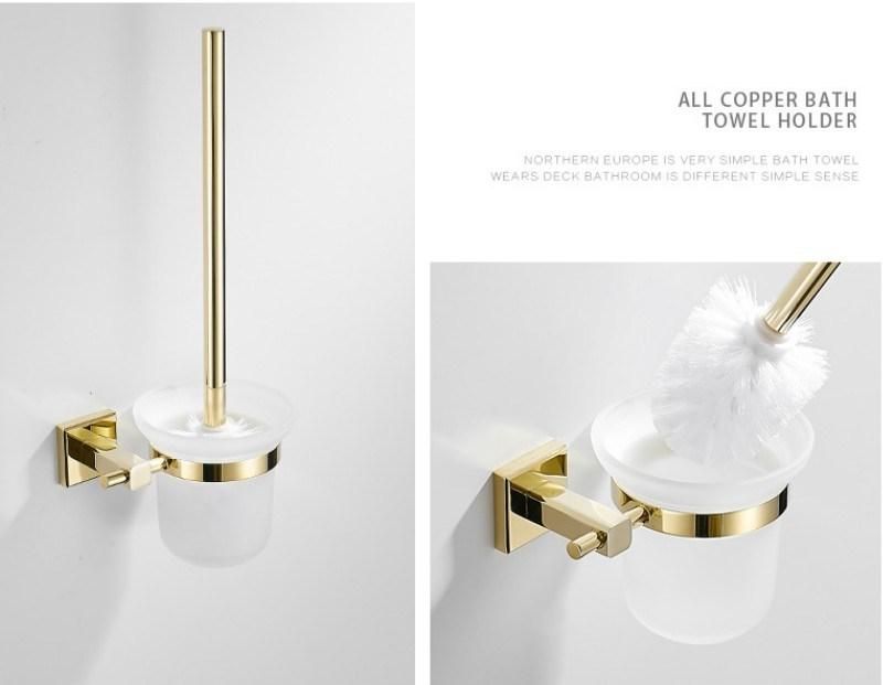 Fyeer Gold Plated Solid Brass Bathroom Accessory Set
