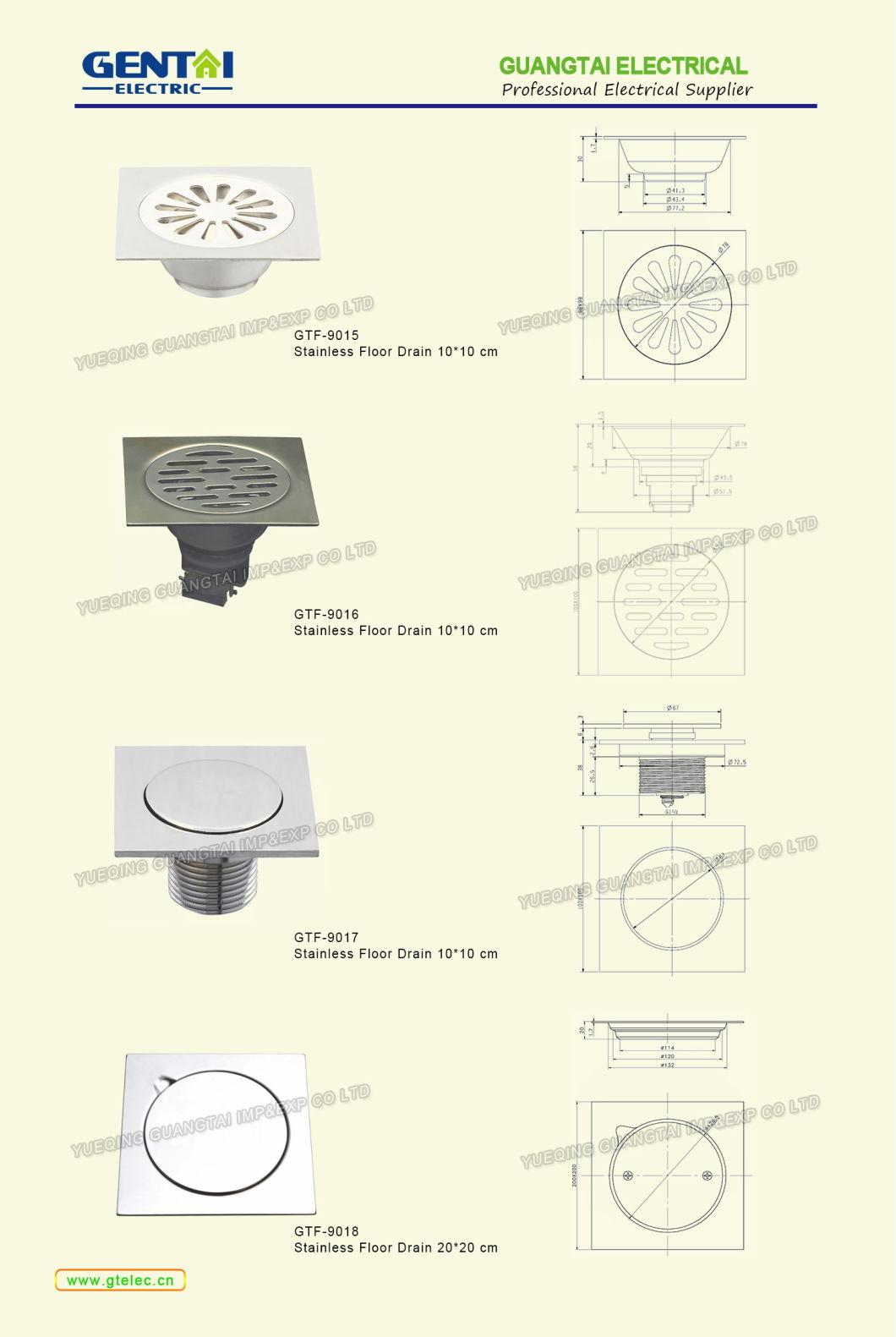 Hot Sale 12*12 Anti-Insect, Anti Hair Bathroom Shower Odor-Resistant Brushed Nickel Finish 304 Stainless Steel Floor Drain