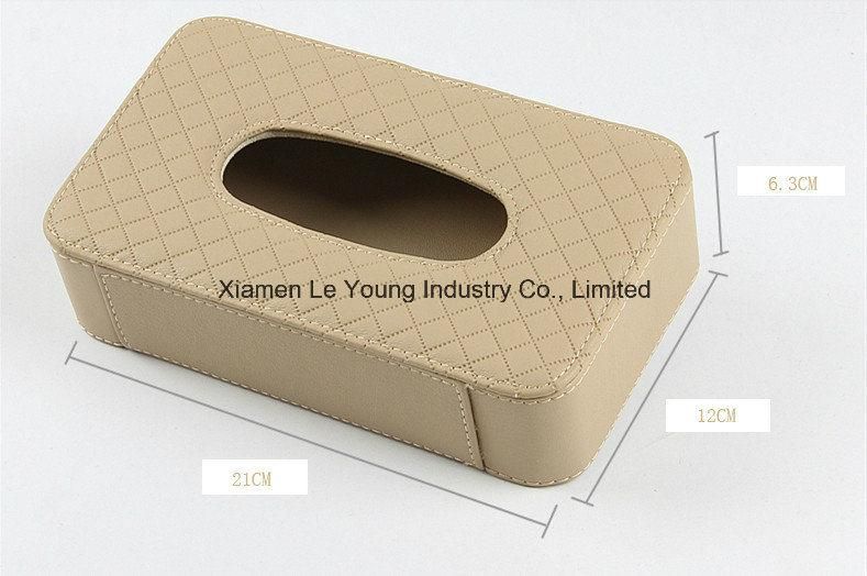 Car Use Nolvety Soft Leather Tissue Paper Box with Clip