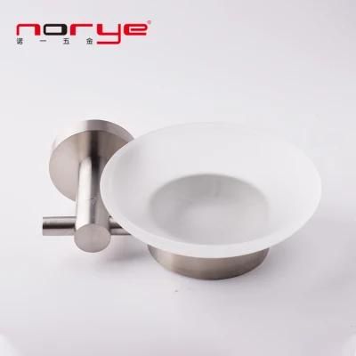 Luxury High Quality Wall Mounted Mirror Finishing SS304 Stainless Steel Bathroom Accessories Set Glass Soap Dish Holder