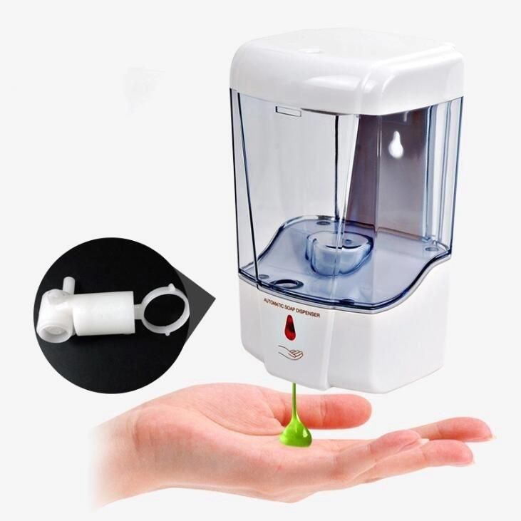 Smart Public Washroom Hand Sanitizer Dispenser Touchless Sensor Wall Mounted Liquid Soap Dispenser Large Capacity 700ml Adapter/ Battery Powered