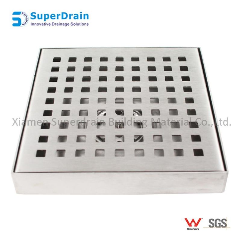 Cleanroom/Bathroom Cupc Floor Drain Stainless Steel Kitchen Floor Drain Cover Bronze Square Drain