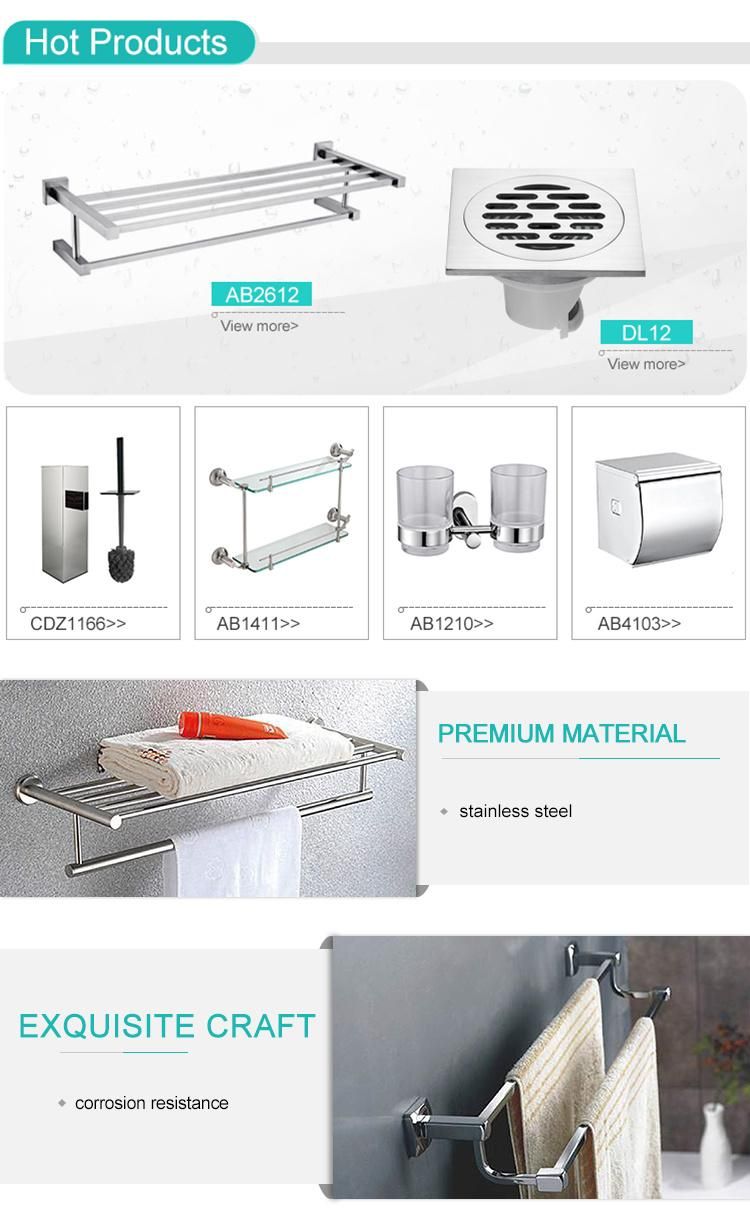 Bathroom Accessories SUS 304 Stainless Steel Single Brushed Towel Holder