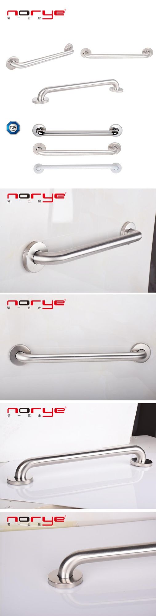 Stainless Steel Upgraded Decorative Grab Bars for Disabled with High Quality Standard