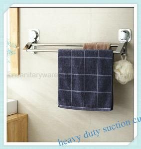 Chromed Bathroom Set Towel Rail Rack with Suction Cup