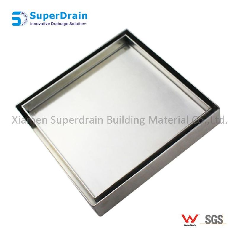 Factory Directly Sale Ss Square Floor Drain Channel with Tile Insert Grate