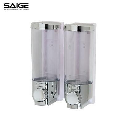 Saige 350ml*2 Hotel Wall Mounted Manual Hand Sanitizer Dispenser