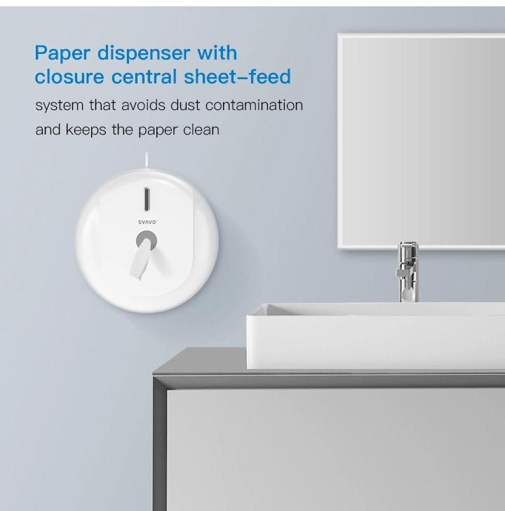 Svavo New Arrival ABS Jumbo Roll Paper Towel Dispenser Centre Pull Toilet Paper Dispenser for Shopping Mall