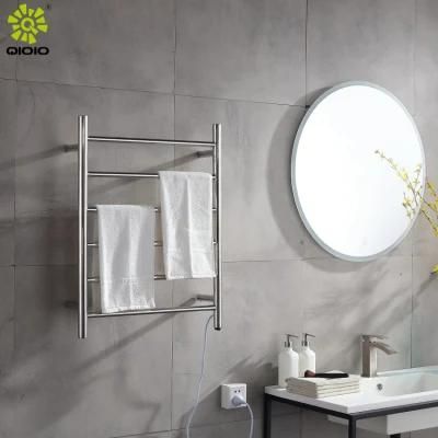 Stainless Steel Round Hotel Wall Mount Heated Towel Warmer Rack