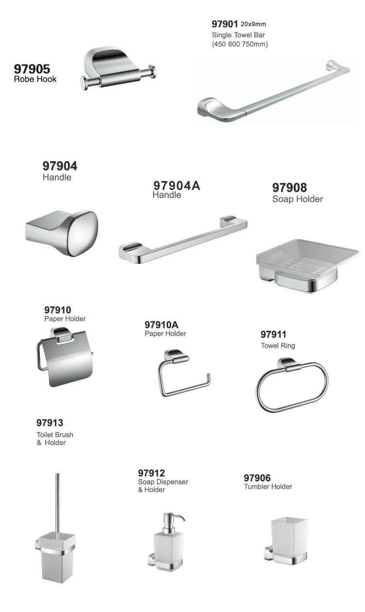 Bathroom Accessory Sets Towel Rack Robe Hook Tissue Holder Cheap Sample Available Chrome Hotel Washroom Toilet Accessories 6 Piece Bathroom Accessories