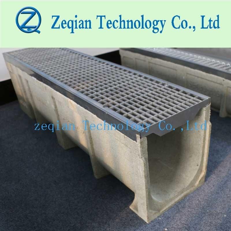 Polymer Channel Drain with Stainless Steel Grating, Shower Drain