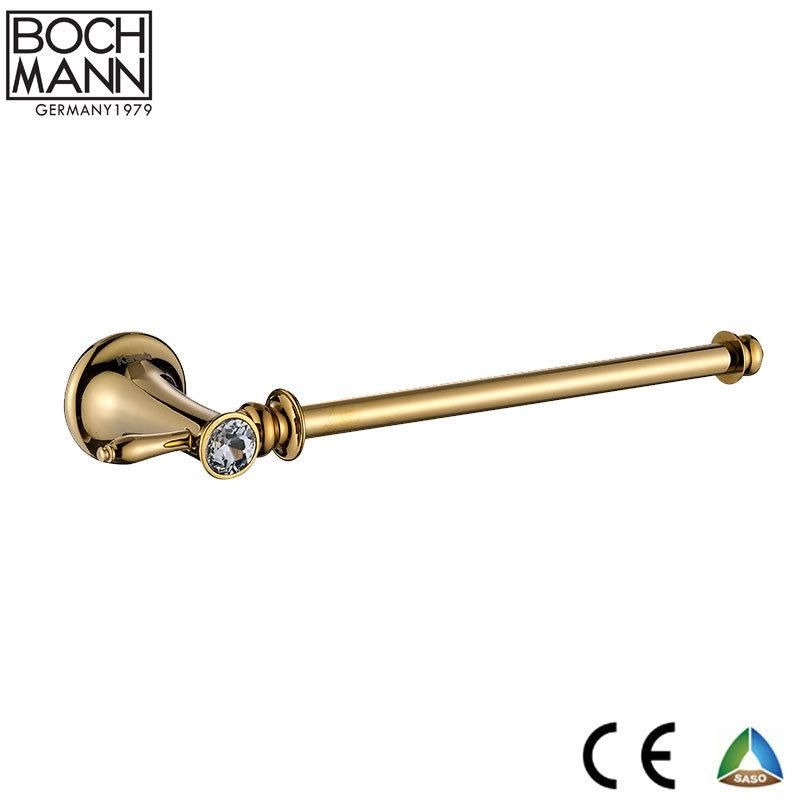 Luxury Bathroom Fittings Golden Color Tumbler Holder with Ceramic Cup