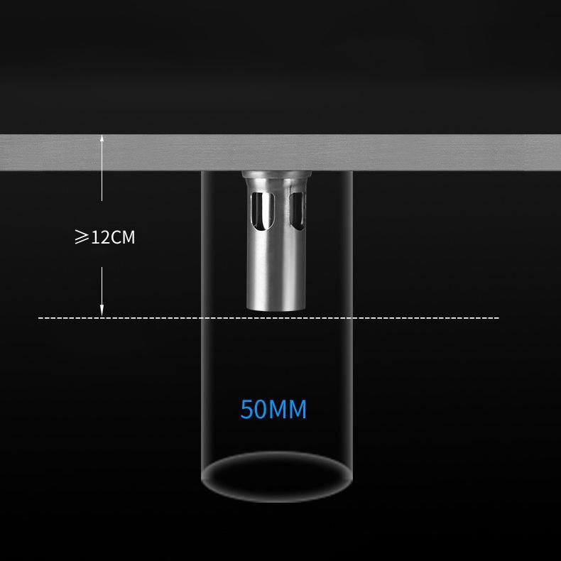 20*6.8cm DN50 Thickened Solid Striped 304 Stainless Steel Floor Drain Shower Room Long Strip Large Displacement Odor Proof Floor Drain