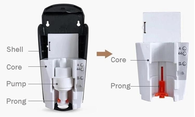 Wall Mounted 1000ml Large Capacity Touchless Hand Sanitizer Dispenser for Gel/Spray/Foam