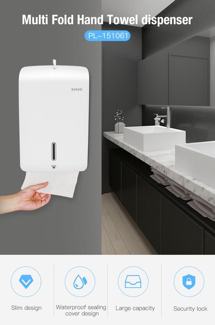 Hotel Toilet Wall Mounted Manual Plastic Towel Paper Dispenser