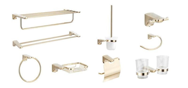 Modern Wall Mounted Towel Shelf Towel Bar for Bathroom Zinc Alloy + SS201 Double Bar