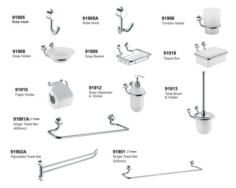 Bathroom Accessory Sets 2022 Bathroom Towel Holder Tissue Holder Cheap Sample Available Chrome Hotel Washroom Toilet Accessories 6 Piece Bathroom Accessories