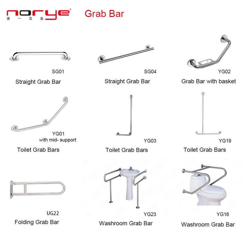 Stainless Steel 304 for Hotel Bathtub Grab Bars Disabled Straight Grab Bar Rails Knurled