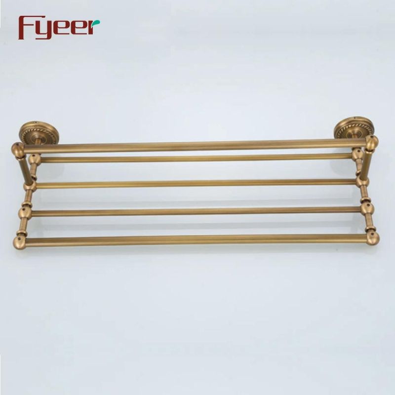 Fyeer Bathroom Accessory Antique Brass Towel Rack