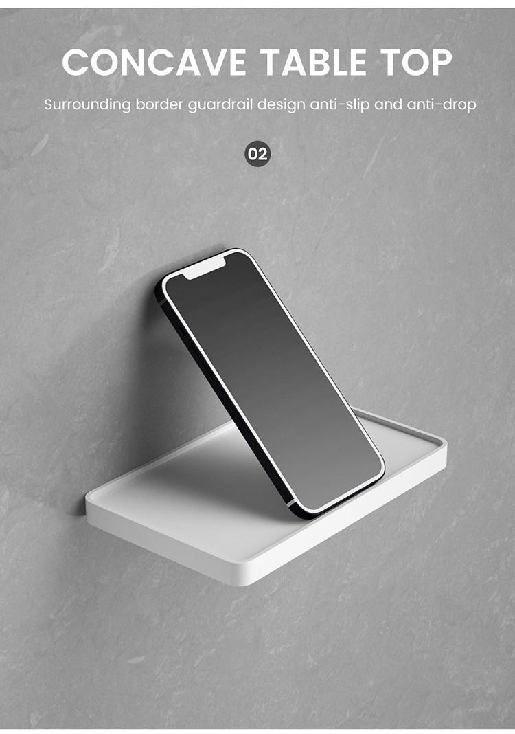 Saige High Quality ABS Plastic Wall Mounted Toilet Paper Holder with Phone Shelf